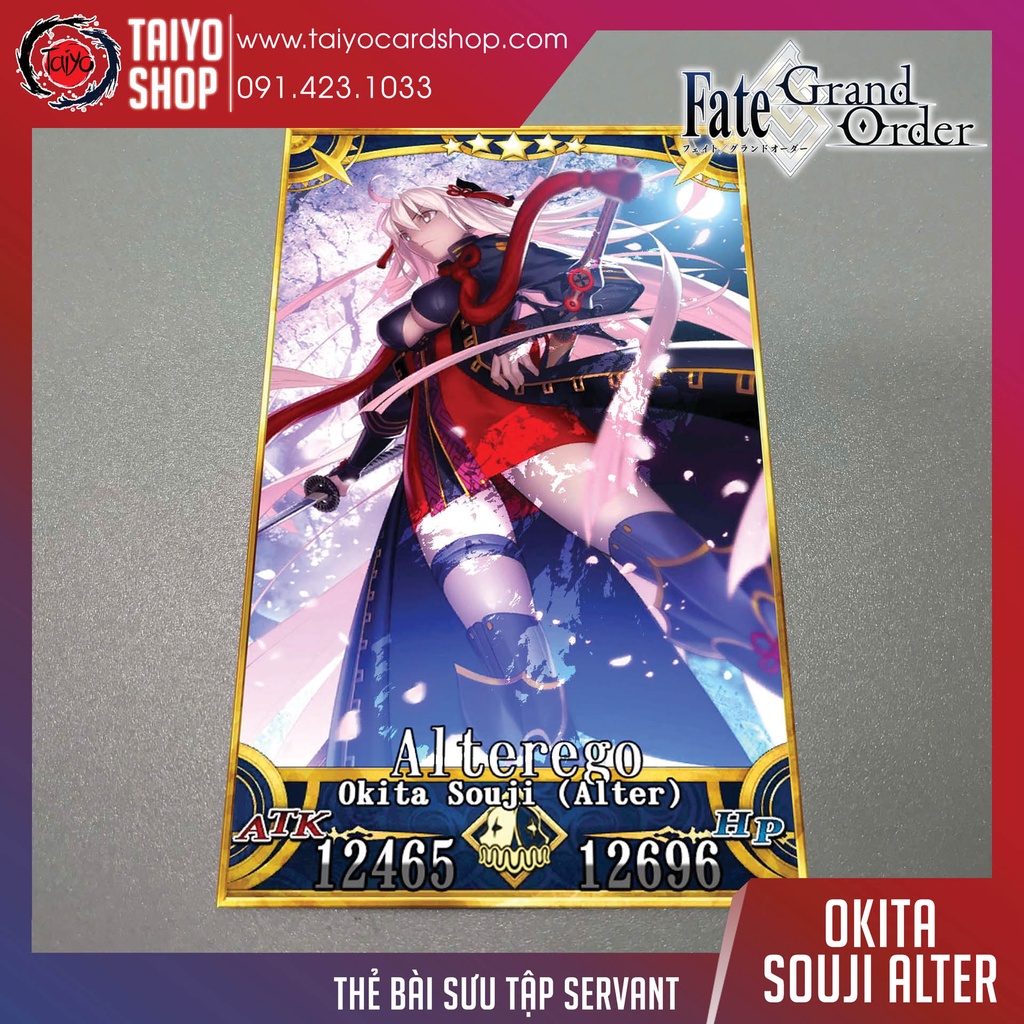 Thẻ bài custom card bánh xốp anime Fate/Grand Order FGO để sưu tầm tự chọn Okita Souji (Alter)