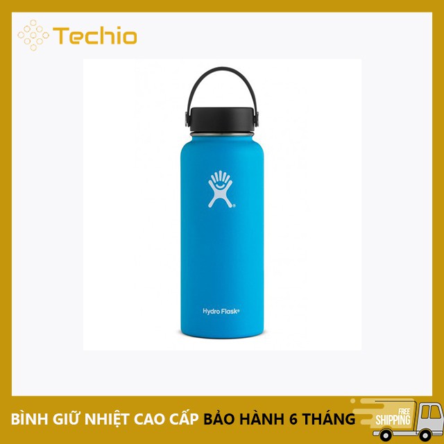 [CHÍNH HÃNG] Bình Giữ Nhiệt Hydro Flask, Công Nghệ Cách Nhiệt 2 Lớp Giữ Nhiệt Lâu, Thép Không Gỉ, Không BPA - Techio