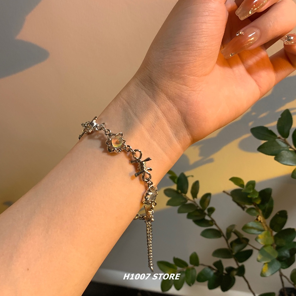 Vòng Tay Đính Đá Mặt Trăng Phong Cách hip hop Thời Trang Cho Cặp Đôi