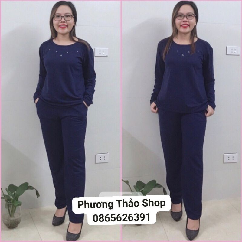 Bộ Nỉ Da Cá Trung Niên Mặc Nhà Cho Mẹ_ Bộ Mặc Thủ Đông