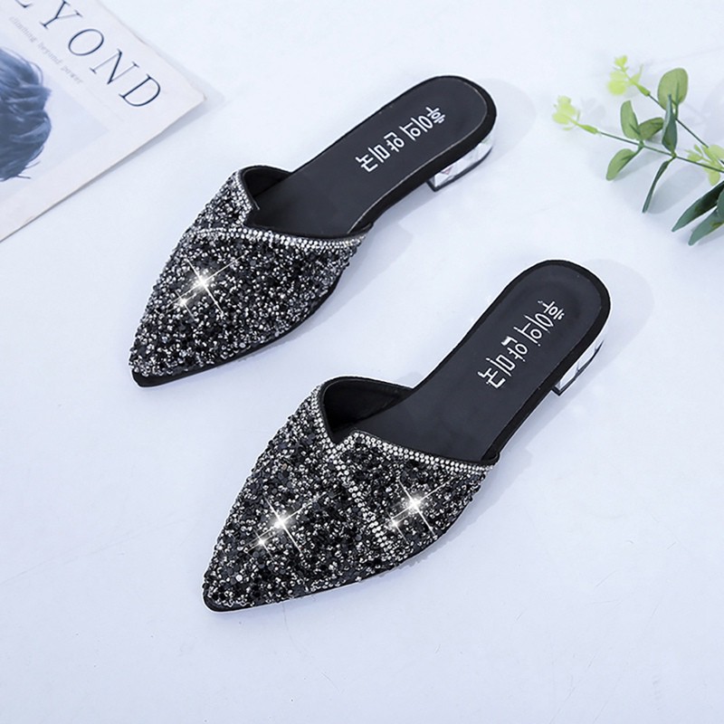 Giày Búp Bê Mũi Nhọn Đính Pha Lê | BigBuy360 - bigbuy360.vn