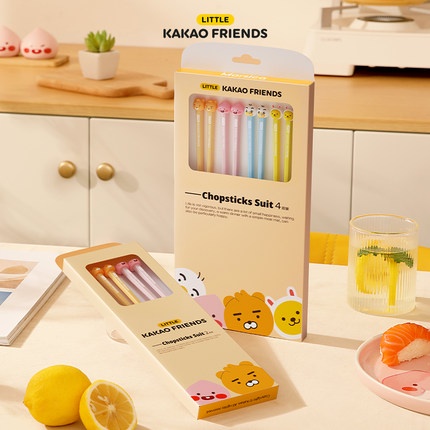 KAKAO FRIENDS đũa hợp kim chất lượng cao chống trơn, kháng khuẩn apeach, ryan, tube, muzi siêu dễ thương