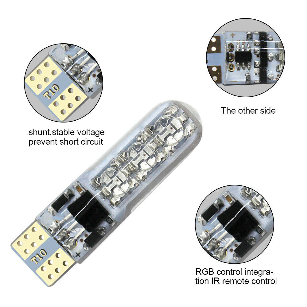 10 Bóng Đèn Led T10-6smd 5050 Silicone Cho Xe Hơi