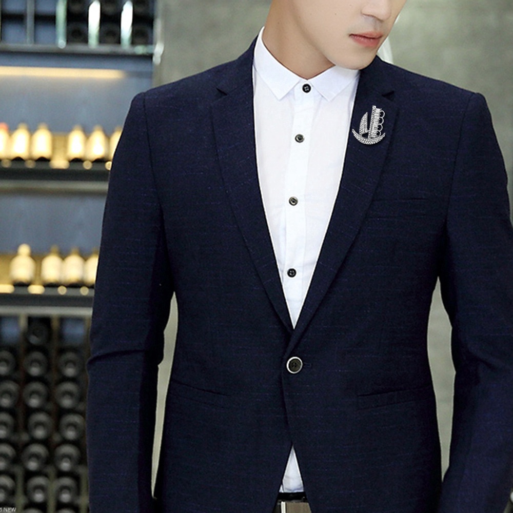 Ghim Cài Áo Hình Thuyền Buồm Đính Đá Thời Trang Nhật Hàn Cho Nam Nữ