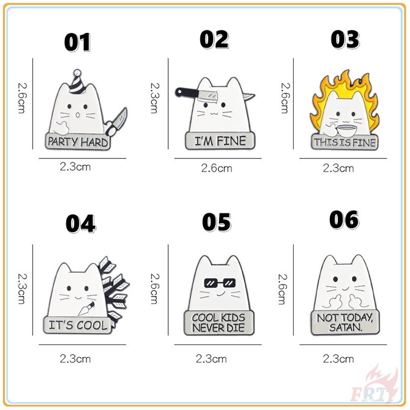 ♥ Khuy Cài Áo Hình Mèo Trắng Cá Tính ♥ 1 Huy Hiệu Gài Balo Hình Thú Cưng Dễ Thương