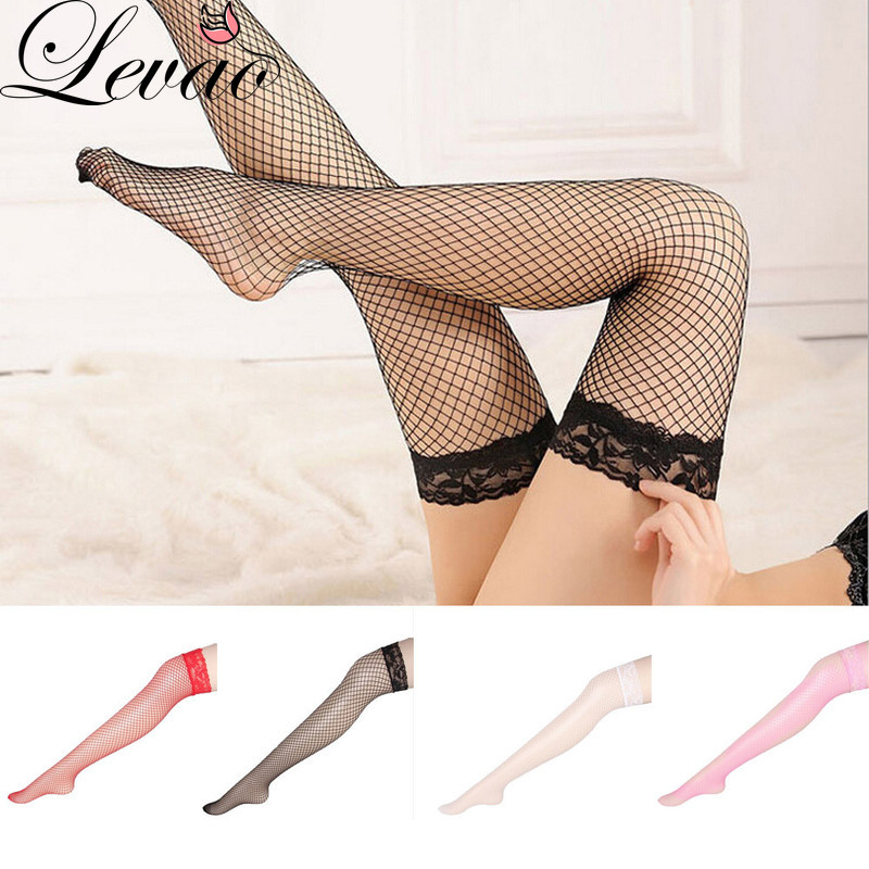 Tất lưới dài LEVAO phối ren gợi cảm cho nữ