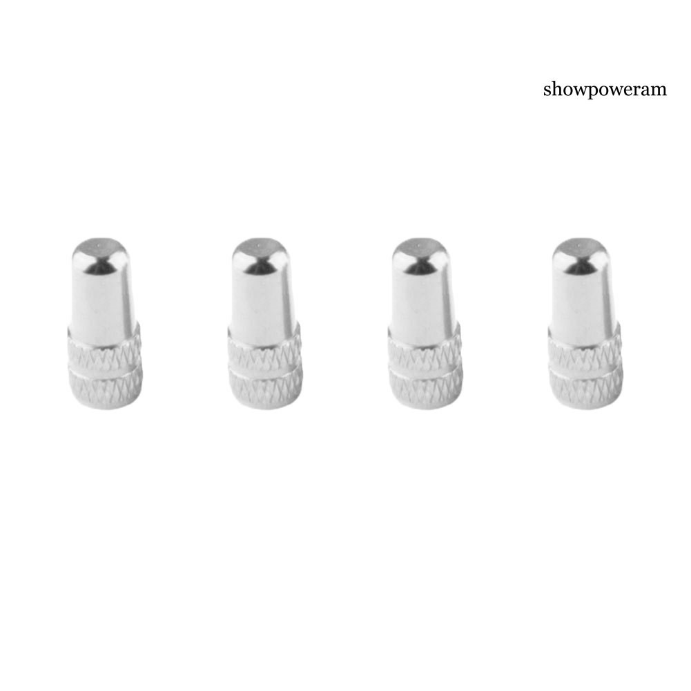 4 Nắp Đậy Van Bánh Xe Đạp Bằng Hợp Kim Nhôm Màu Sáng