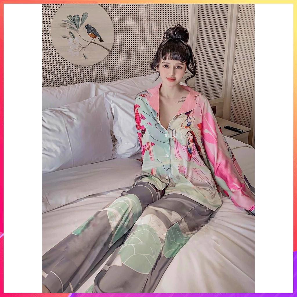 [FreeShip – Xả kho] Pijama Lụa Cao Cấp|Đồ Ngủ Đẹp Cao Cấp, Chất Đẹp Siêu Cute Mã PI 3198 - Chocochip Shop