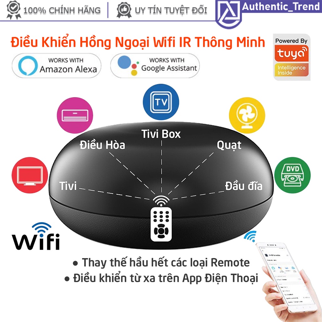 Điều khiển hồng ngoại Wifi IR Thông Minh dùng App Tuya Smartlife - Thay thế hầu hết các loại Remote