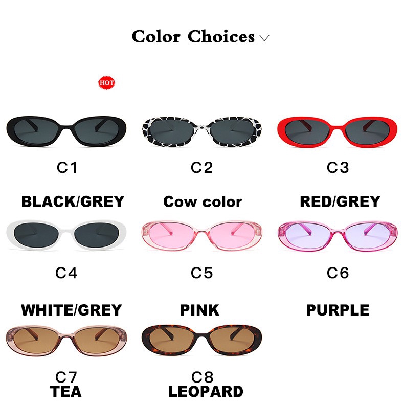 Kính mát gọng oval phong cách retro thời trang cho nữ