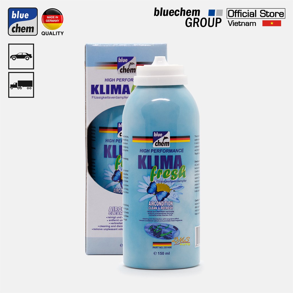Bình xịt bluechem Klima Fresh - Khử mùi và khử khuẩn hệ thống điều hòa Ô tô