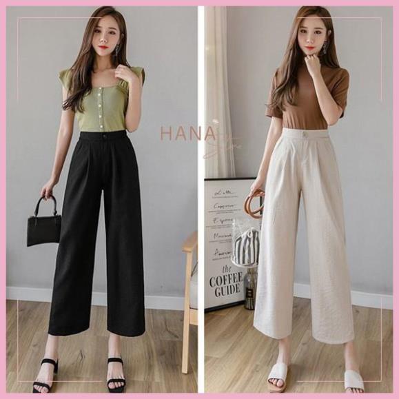 [Hàng cao cấp] Quần Ống Rộng Nữ Cao Cấp Đũi Dài Thun Sau