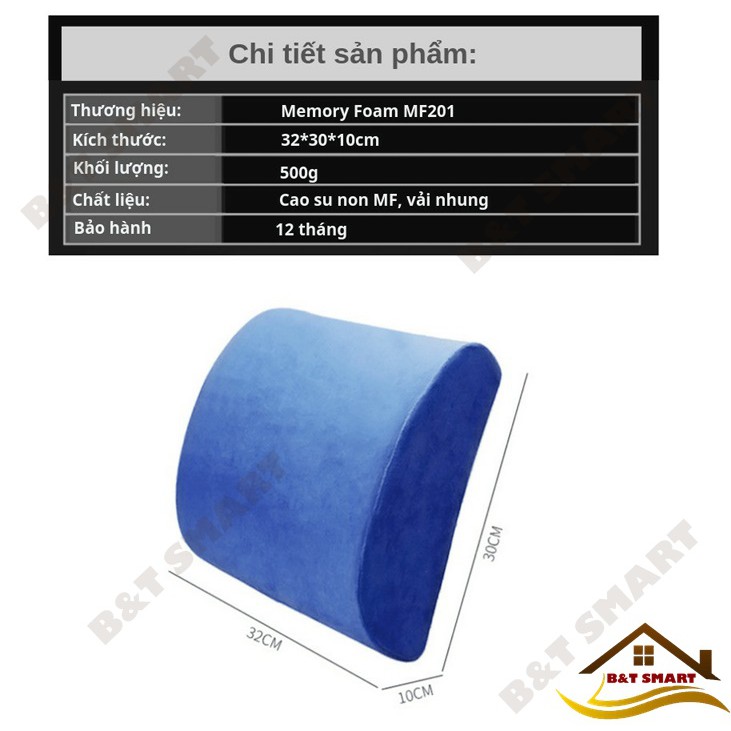 Gối Tựa Lưng Văn Phòng, Lái Xe Ô Tô Cao su non Memory Foam - PIL001