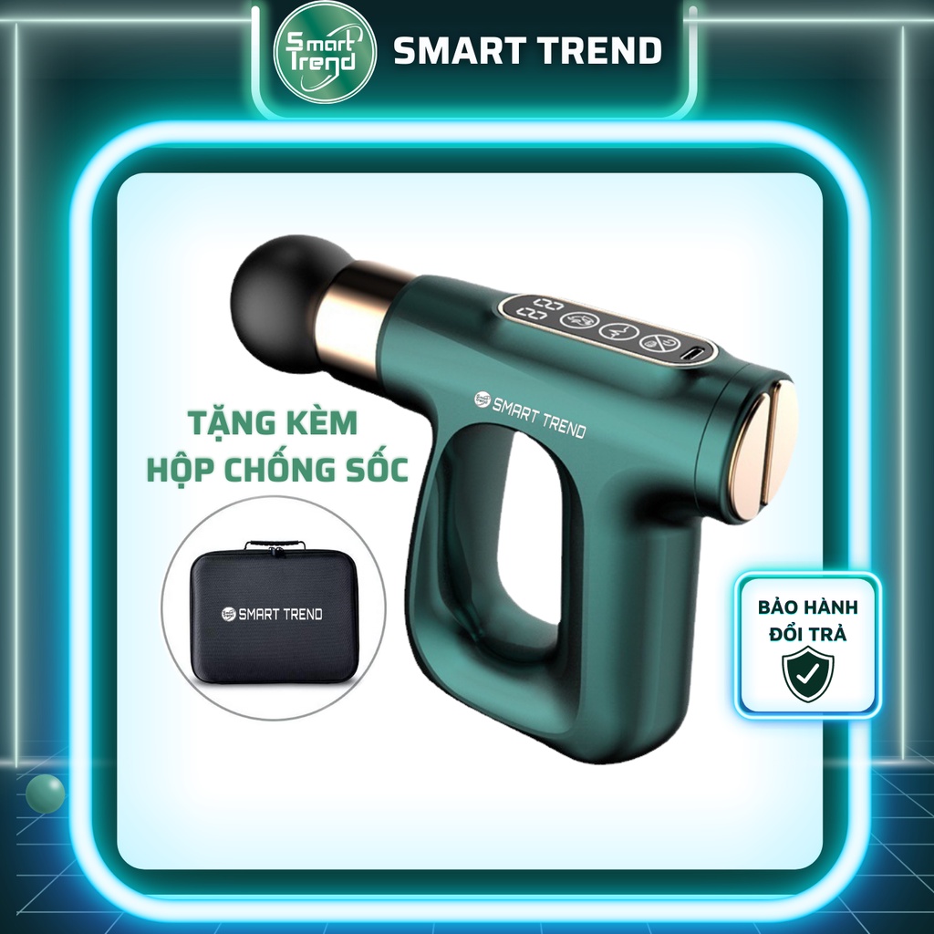 Máy massage cầm tay đấm lưng có chức năng xung điện 4 đầu 12 chế độ cao cấp Smartrend