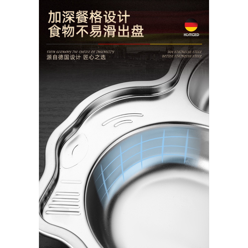 Khay đựng thức ăn bằng thép không gỉ 304 kiểu dáng hoạt hình tùy chọn xinh xắn dành cho bé