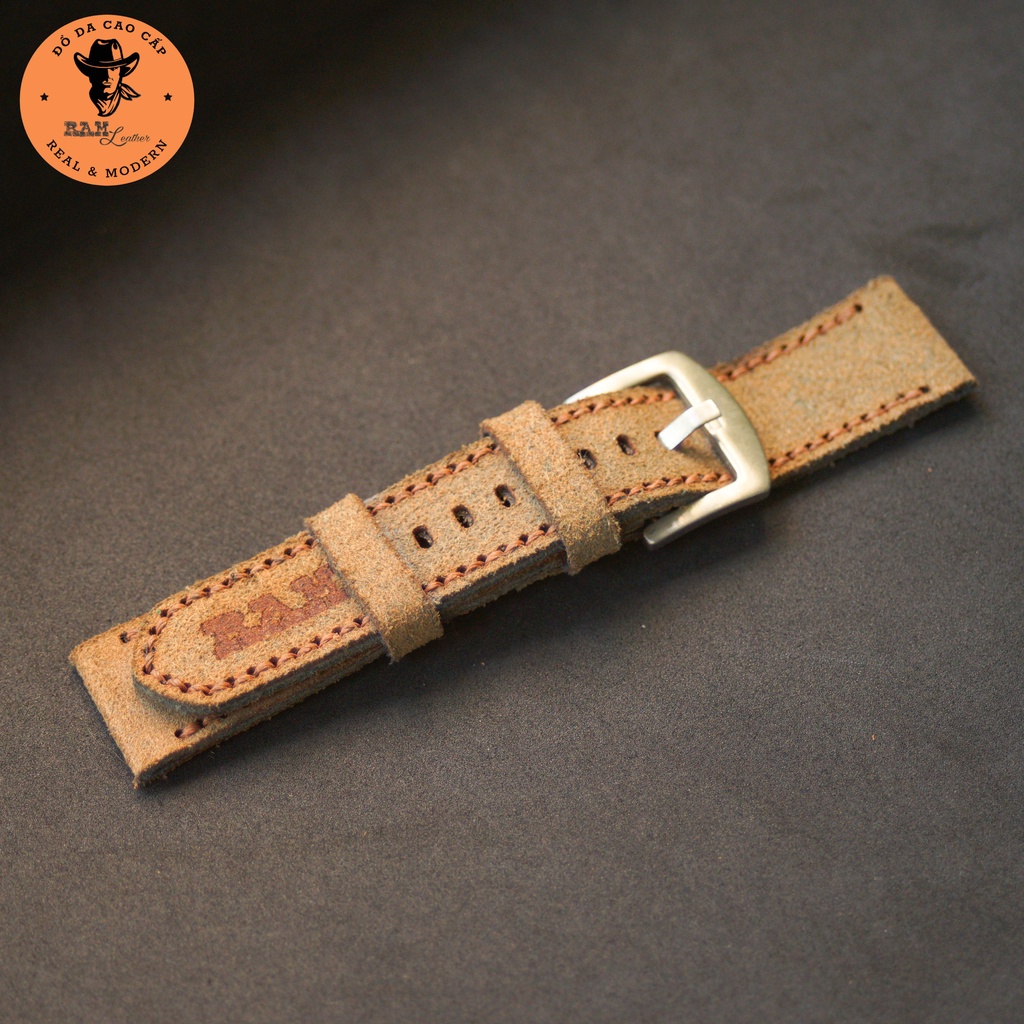 Dây đồng hồ da bò màu nâu xanh - RAM Leather Classic 1960 Bền Đẹp