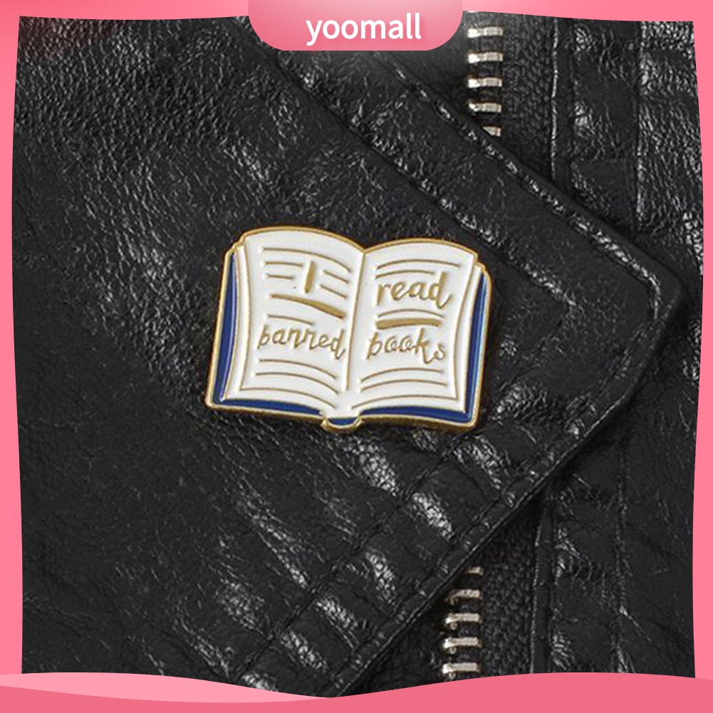 Ghim Cài Áo Hình Cuốn Sách Đọc Sách Tráng Men In Chữ Tiếng Anh Độc Đáo Cho Nữ