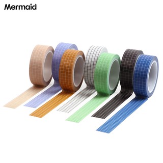 Cuộn băng keo washi 10m họa tiết lưới trang trí album ảnh thủ công