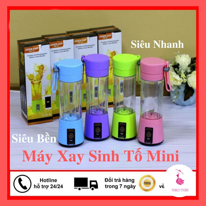 MÁY XAY SINH TỐ CẦM TAY DI ĐỘNG MINI  MÃ: HM-03 BAN ILDIN MAY XAY 6 LƯỠI