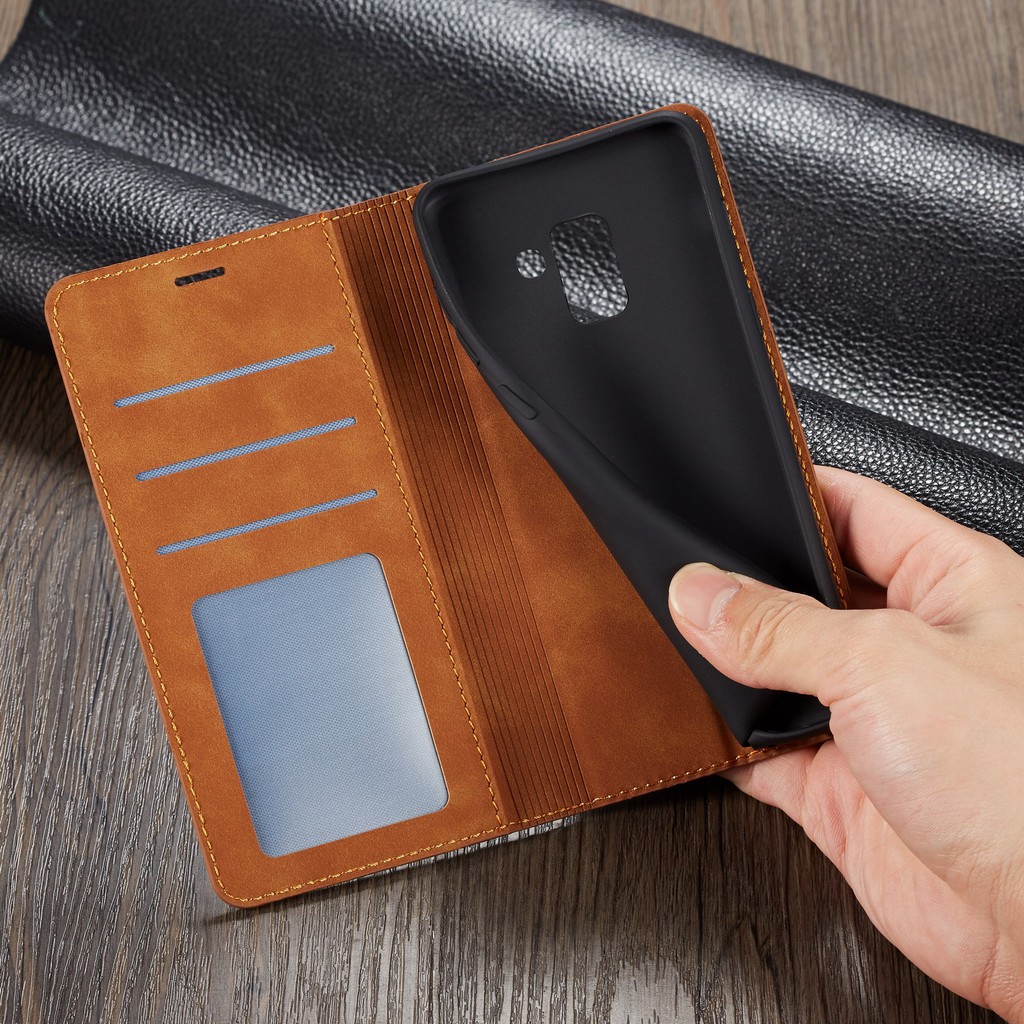 Ốp lưng da nắp gập cho điện thoại Samsung Galaxy A8 2018 | BigBuy360 - bigbuy360.vn