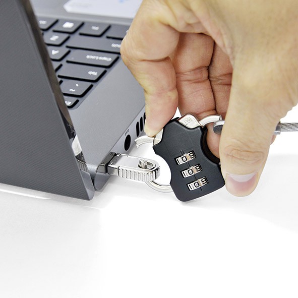 Dây khóa chống trộm trưng bày cho Laptop, CPU tại cổng kensington ( Mã UPG-HR-C929)