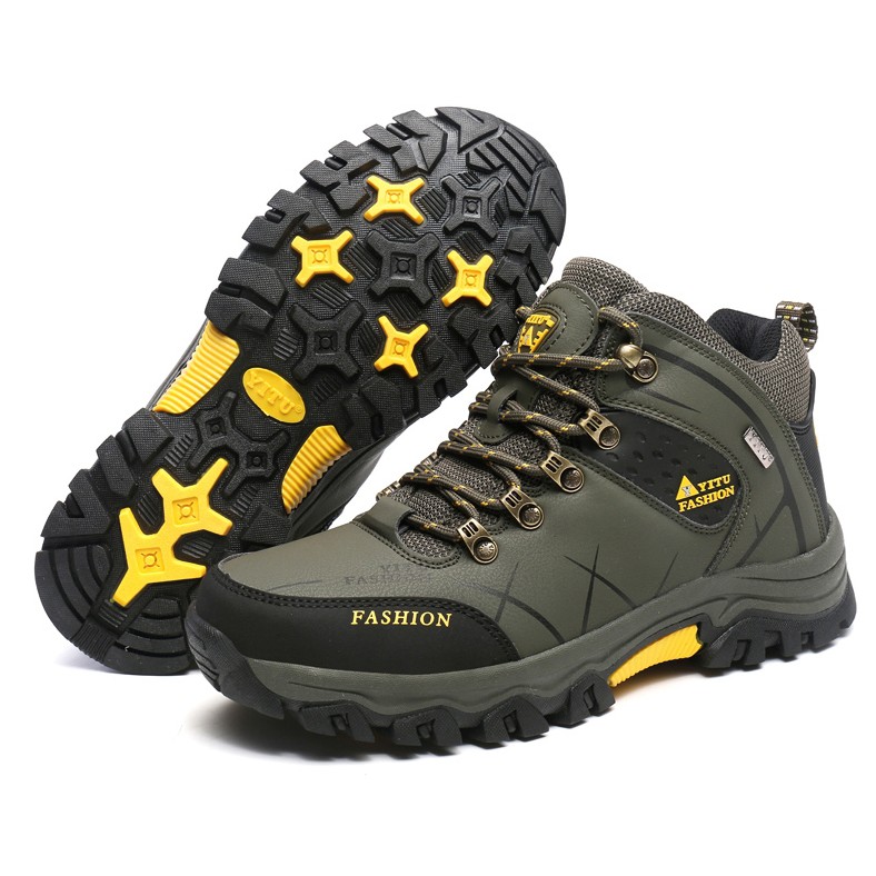 Giày Leo Núi Trekking Cổ Cao Chống Thấm Nước, Chống Trượt. Giày Thể Thao Đi Phượt Địa Hình Khó Khăn [ kèm vớ ] | BigBuy360 - bigbuy360.vn