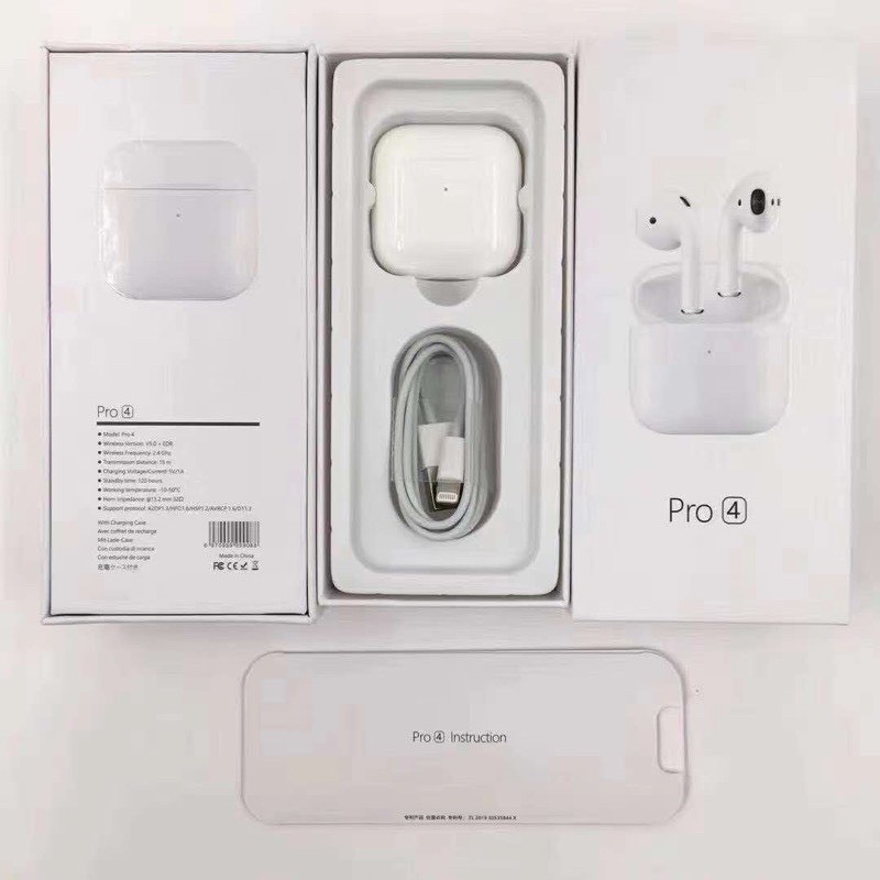 Tai Nghe Bluetooth Airpod Pro 4Cao CấpTai Nghe Không Dây Phiên Bản Nâng Cấp Giới Hạn 2020 Siêu Hot [Có Pop up]