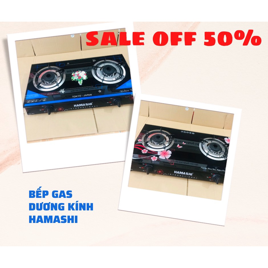 Bếp gas đôi mặt kinh Hamashi-70 , lửa xanh, tiết kiêm 30% gas, mặt kính cường lực chống vỡ, hàng chính hãng loại 1.