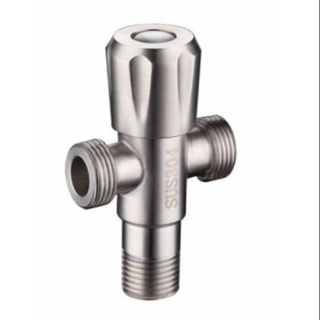 Van giảm áp_ T cầu Inox SUS 304 _ Van chia giảm áp lực nước _ Van T chia giảm áp và khóa 2 đường nước