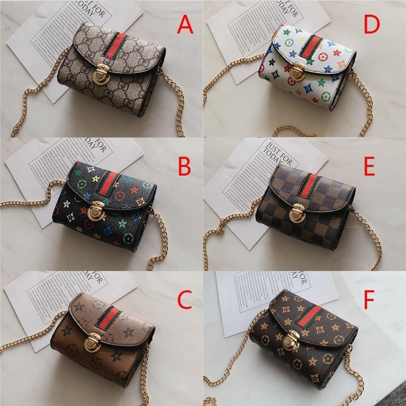 Túi đeo chéo mini bằng da PU họa tiết hoa dành cho bé gái