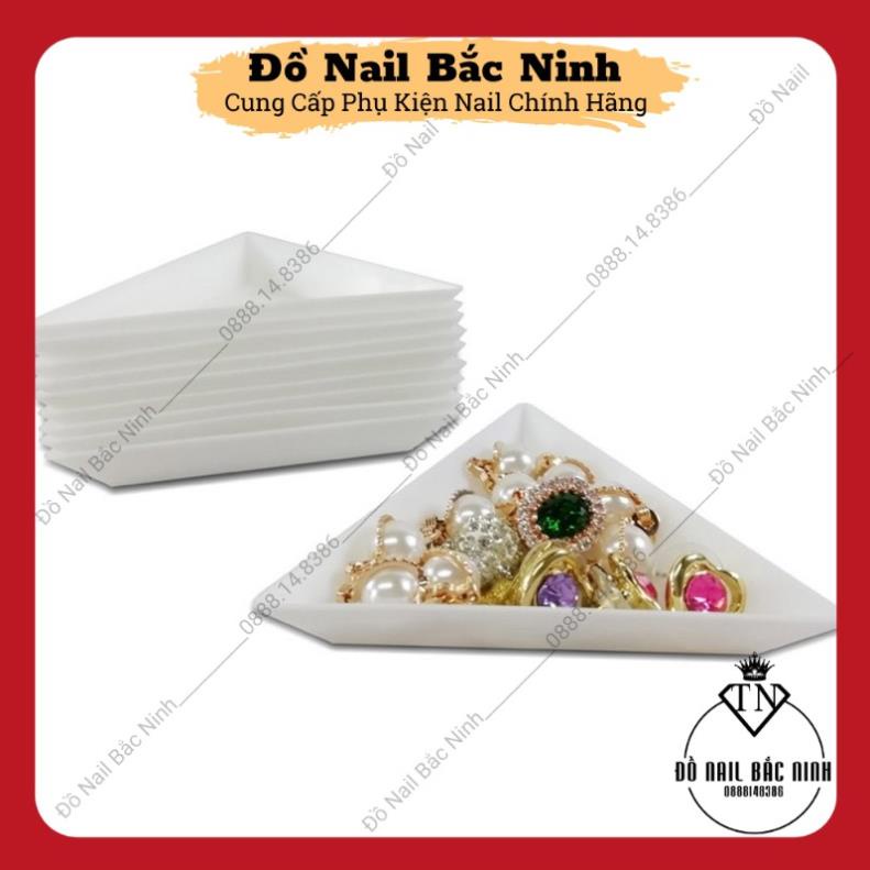 Khay Tam Giác Đựng Phụ Kiện Nail, Chia Đá Nail