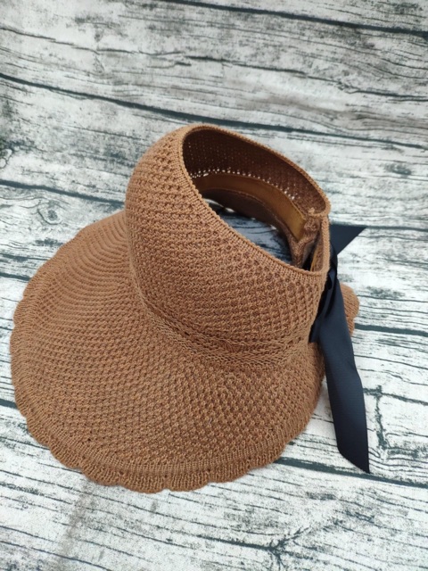 Mũ Cói, Nón Cói Mềm Hở Chóp Nơ Sau Siêu Xinh