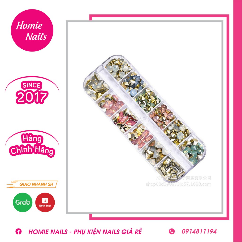 SET ĐÁ CHÂN NHỌN MIX SIZE 12 MÀU