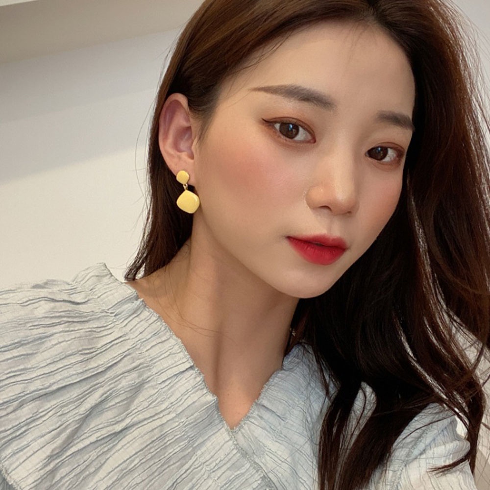 AROMA Women Girls Dangle Earrings Elegant Ear Studs Earrings Trendy Gift Geometric Pendant Fashion Korean Street Style Clip Earrings/Multicolor