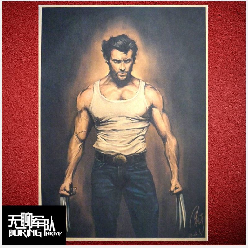 1 Tấm Poster Giấy Dán Tường In Hình Siêu Anh Hùng Marvel 's The Avengers Wolverine Logan Iron Man Spider-Man Black Panther Captain America Vintage