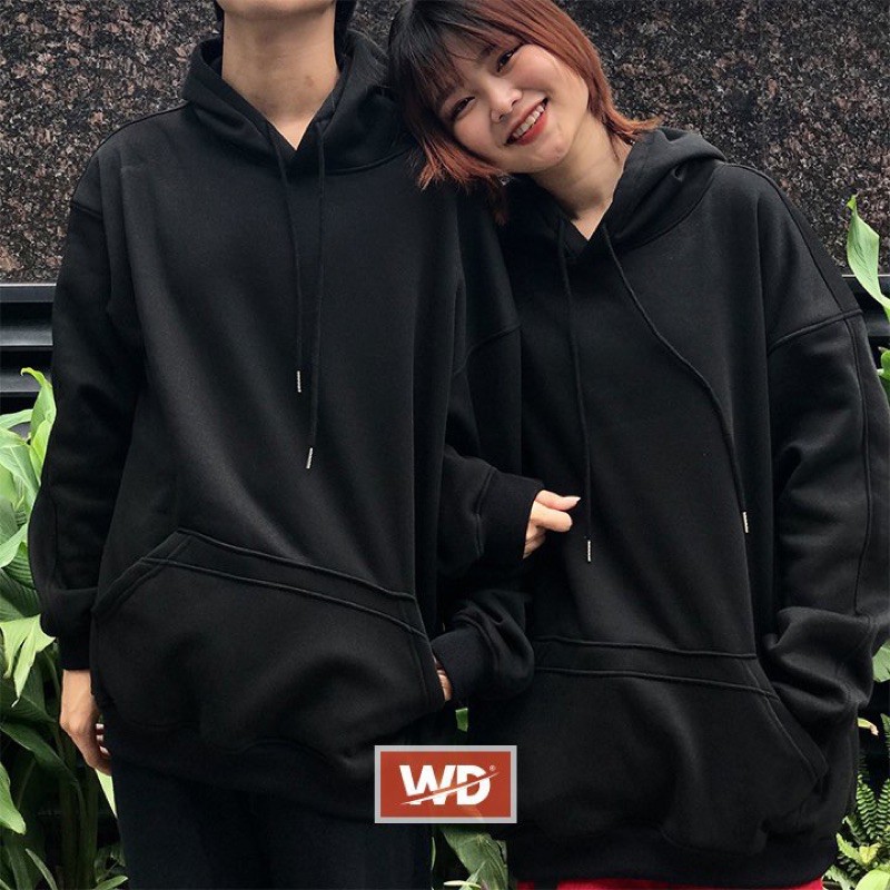 Áo hoodie đôi, hoddie cặp trơn basic Wado cho mùa thu đông dáng unisex form rộng nỉ bông