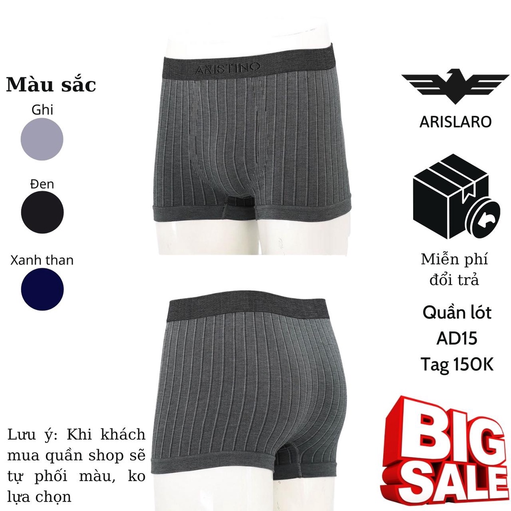 Aristino Quần lót nam quần sịp đùi nam Arislaro mềm mại co giãn 4 chiều thoáng mát AD15