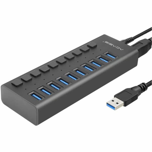 [Mã 252ELSALE hoàn 7% xu đơn 300k] Bộ chia Acasis USB 3.0 12V 4A HS-710PB (10 Port) - Màu ngẫu nhiên - Bảo Hành 1 Tháng