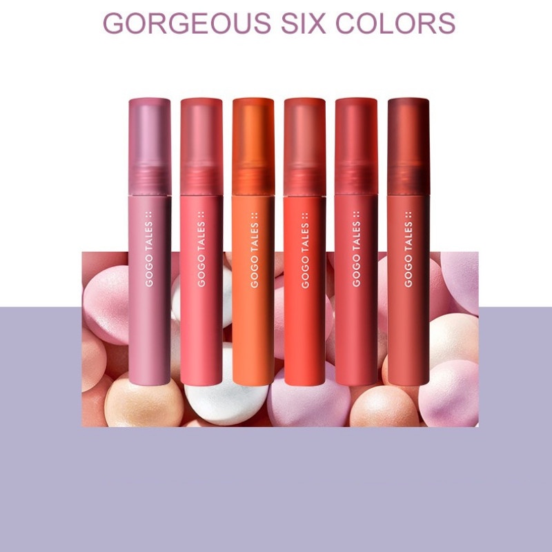 [ Son nội địa trung] Son kem lì Gogo tales air velvet Lip Gloss GT163, mềm mịn lâu trôi, cam kết chính hãng