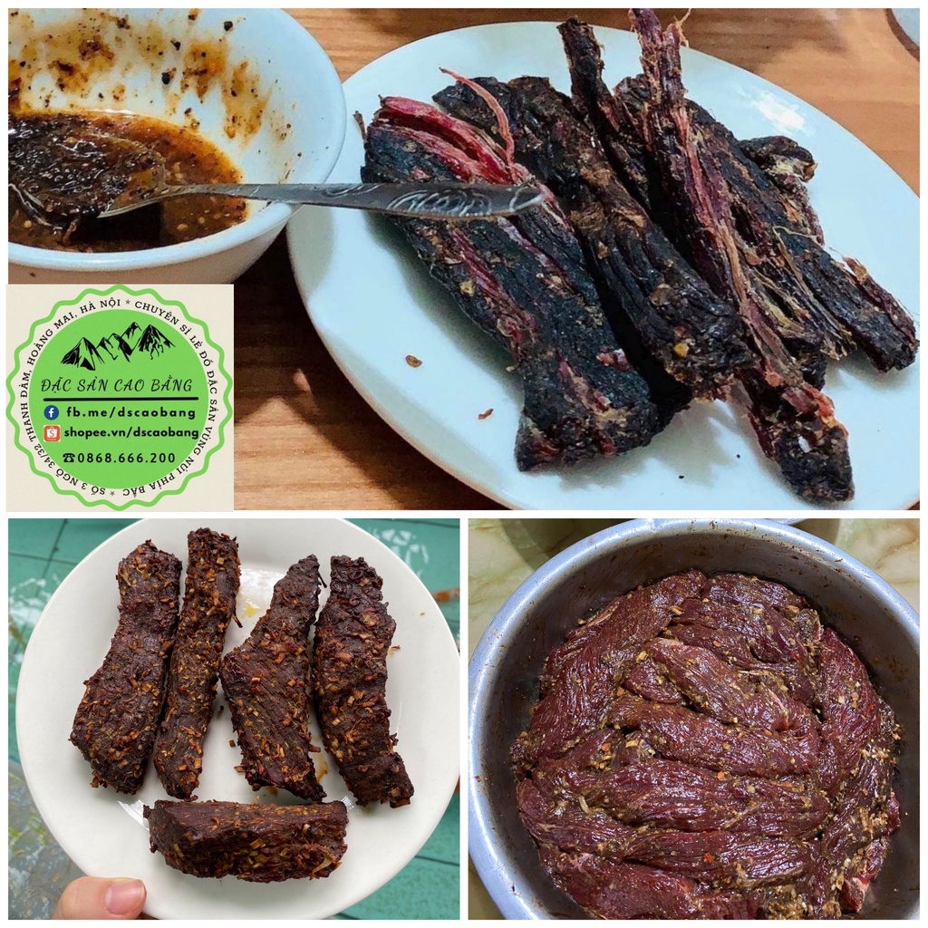 Đặc Sản Cao Bằng💥Thịt Trâu Gác Bếp💥Thịt Siêu Sạch, Ảnh Thật nhà làm, Tặng Chẳm Chéo ⭐️Gói 250gr Dùng Thử