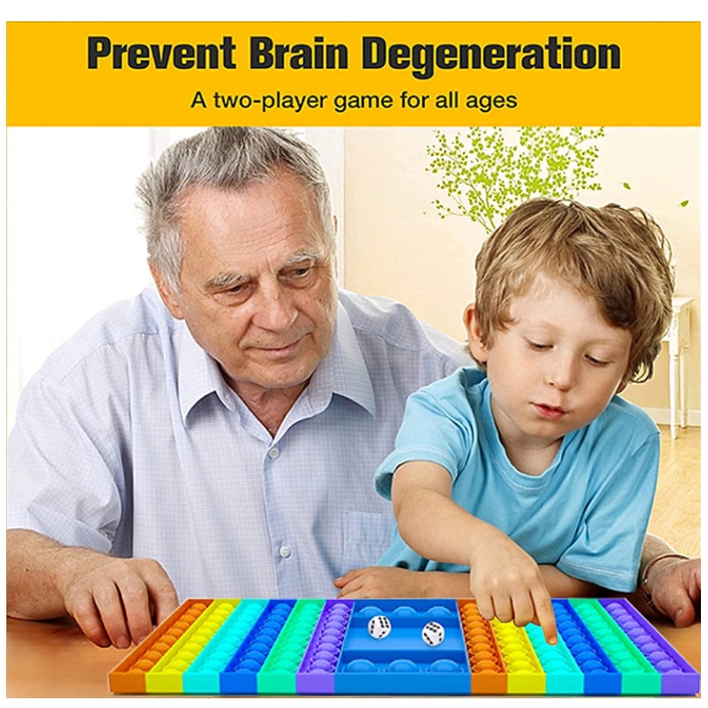 Đồ chơi bàn cờ bóp nhấn bong bóng bằng ngón tay màu cầu vồng cho thời gian rảnh của phụ huynh và trẻ