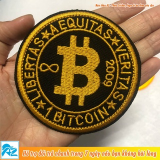 Patch thêu logo Bitcoin - Sticker ủi vá quần áo S174