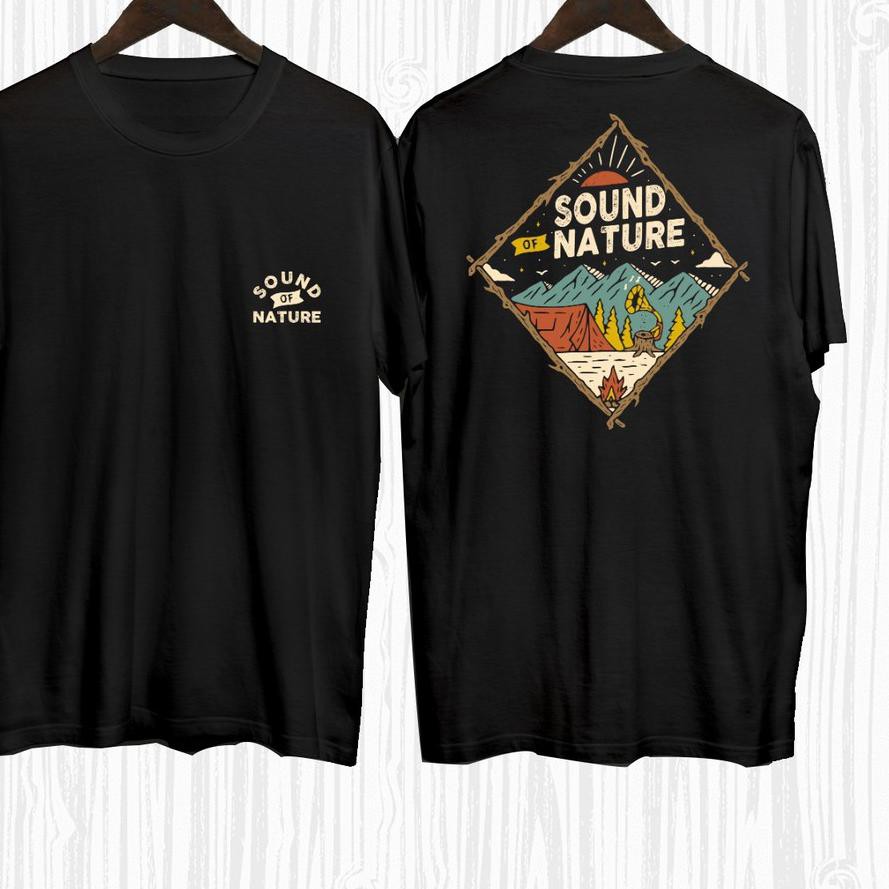 Áo Thun Nam Nữ Tay Ngắn Cổ Tròn In Hình Nhân Vật Phim Distro Sound Nature / T-Shirt (Shopee) (6