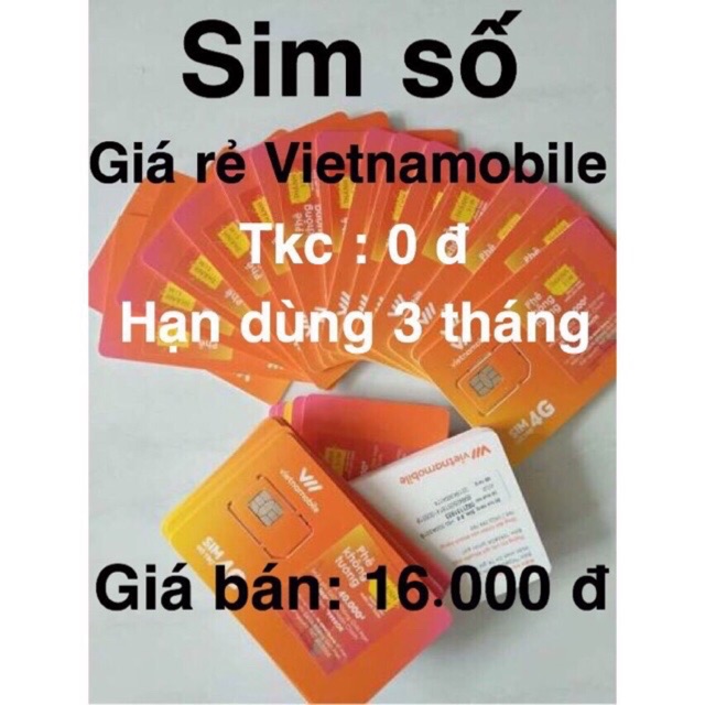 Sim dịch vụ Vietnamobile tạo tài khoản hạn dùng 1 tháng