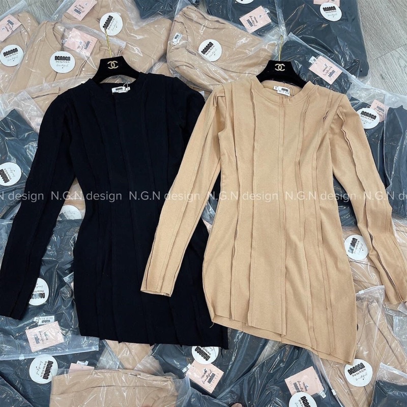 BÁN SỈ VÁY BODY ZIP GÂN NỔI LỆCH GẤU