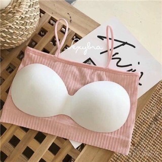 Áo lót nữ, áo bra thun cotton quây có dây