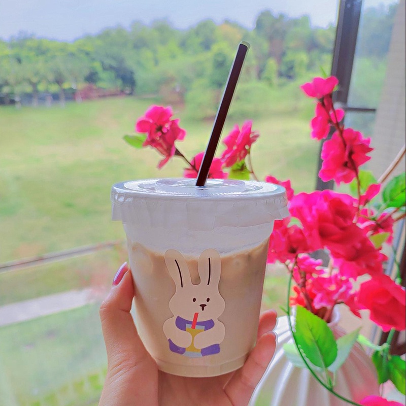 Cốc Uống Cà Phê Trong Suốt Có Nắp Dùng Một Lần Dung Tích 500ml