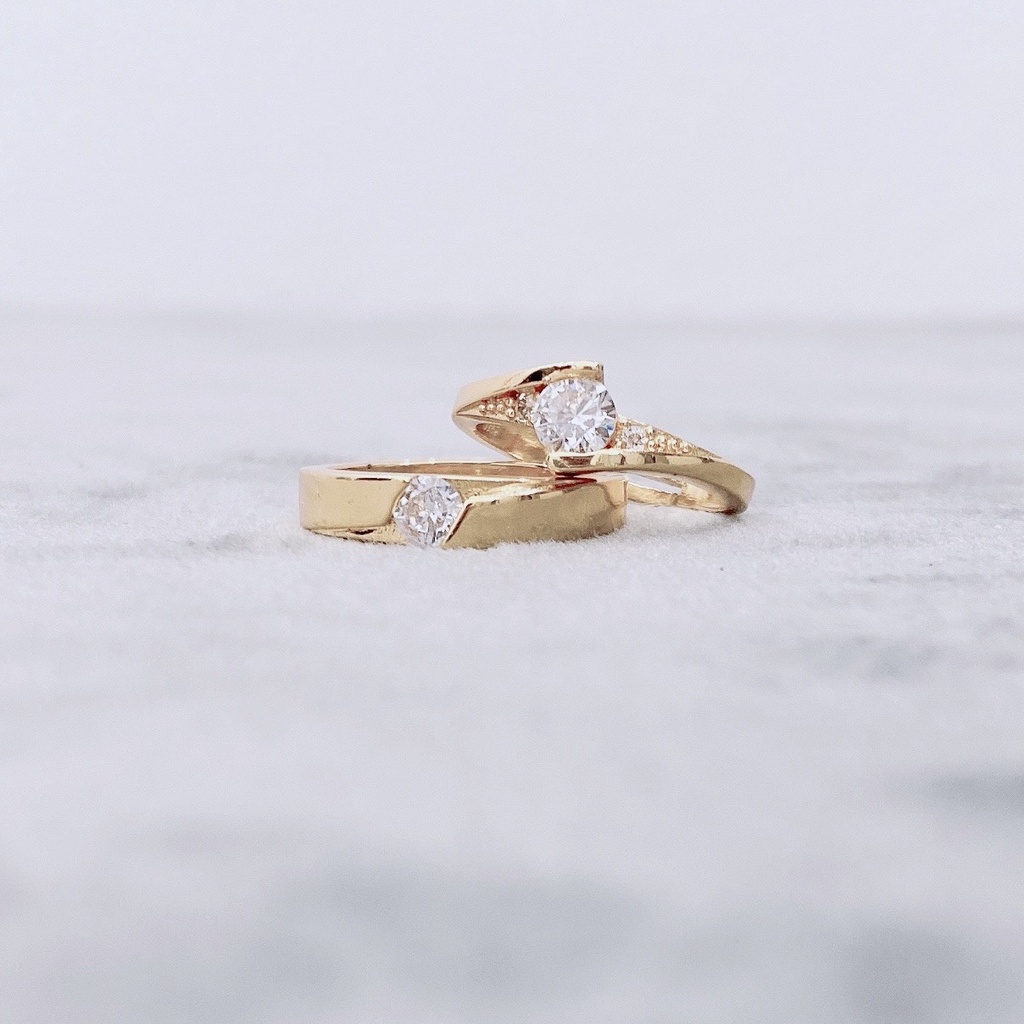 Nhẫn đôi nam nữ MIOCO, Nhẫn cặp đính đá sang trọng cao cấp Jewelry NV01 thiết kế hở dễ dàng điều chỉnh kích cỡ