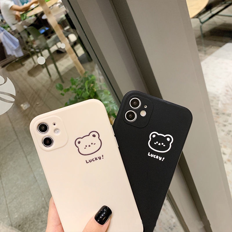 Ốp lưng gấu Lucky dễ thương cực cho nhiều dòng máy của Iphone/samsung/oppo/vivo/xiaomi/realme