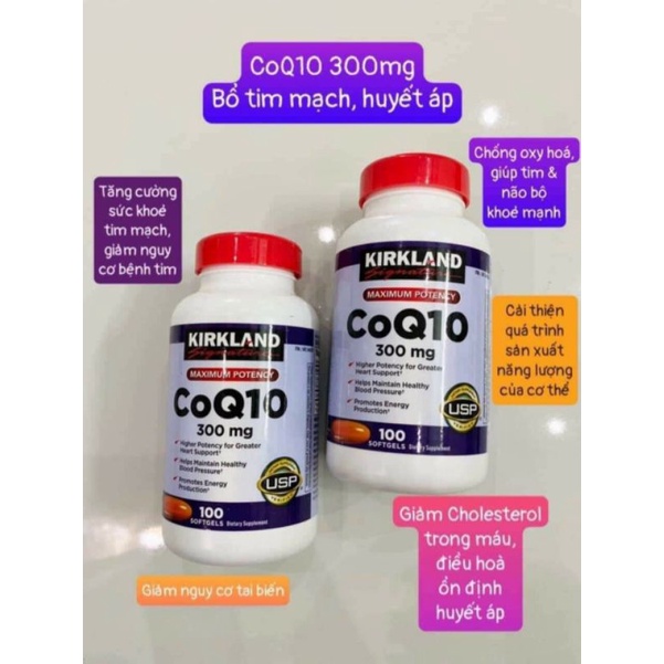 [Date 10/24] Viên uống tim mạch, mỡ máu CoQ10 300mg Kirkland 100 viên